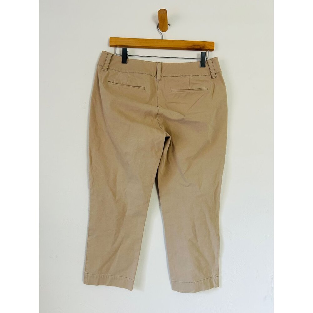 Eileen Fisher Women's Small Beige Cotton Casual Crop Pants - Picture 3 of 8